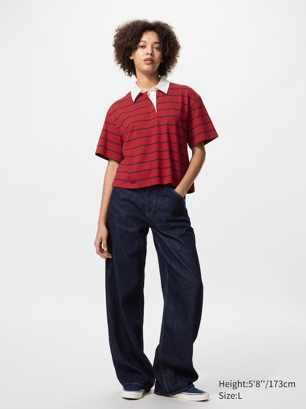 Washed Cotton Polo Shirt | Short Sleeve | Stripe