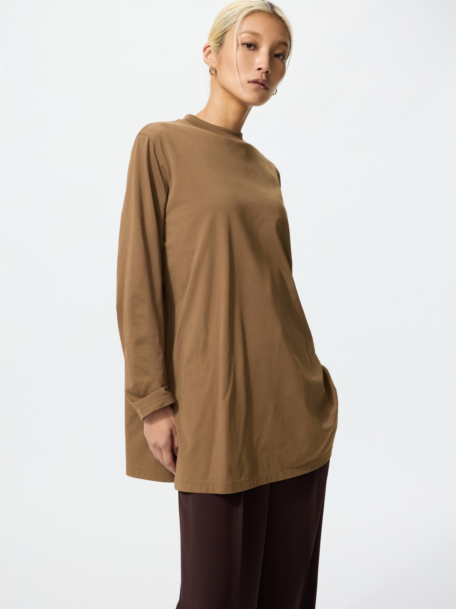 AIRism Cotton Relaxed Long T-shirt | Long Sleeve