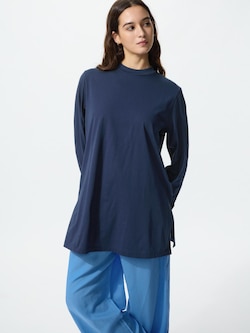 AIRism Cotton Relaxed Long T-shirt | Long Sleeve