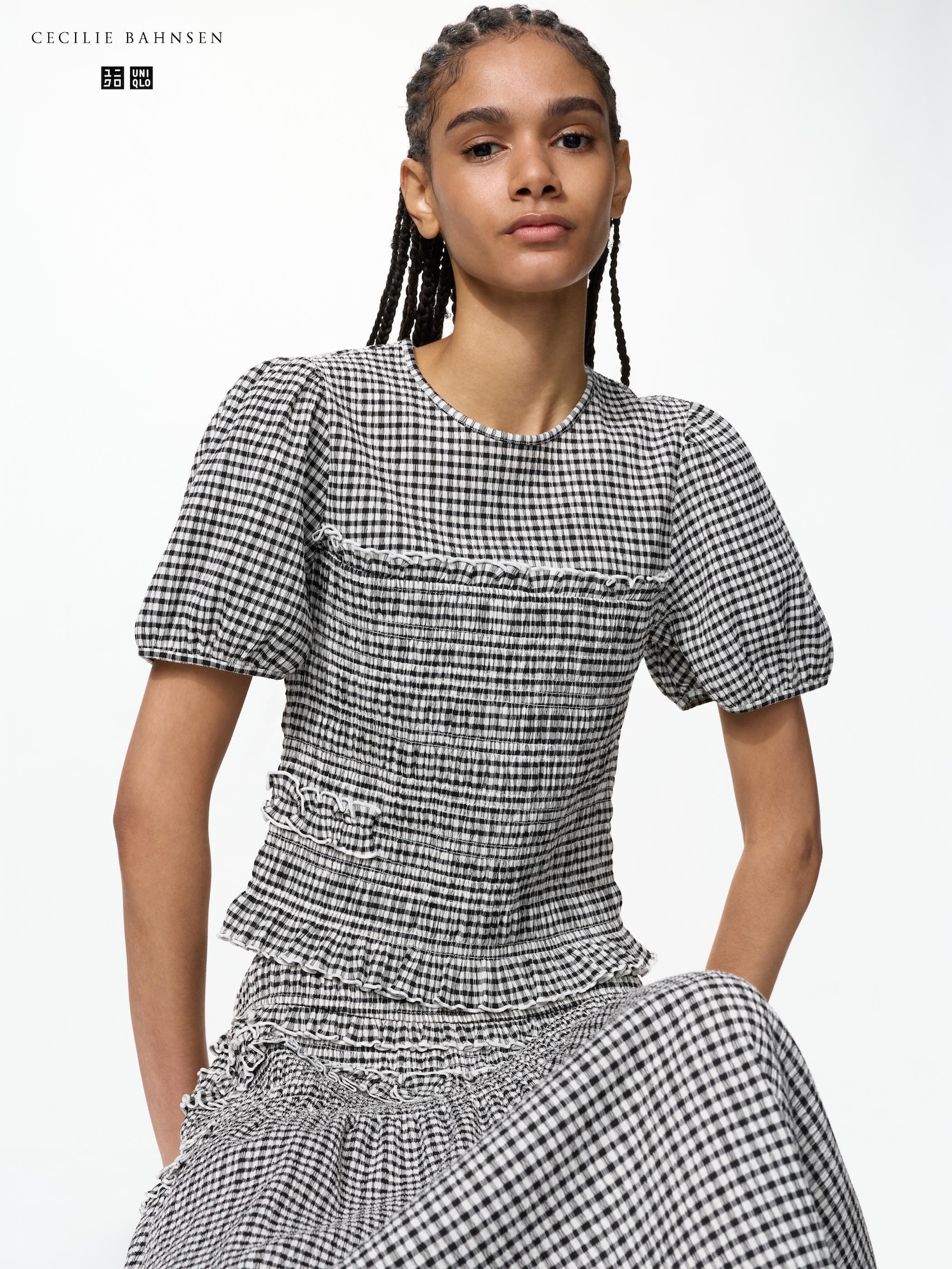 Shirring Volume Sleeve T-Shirt