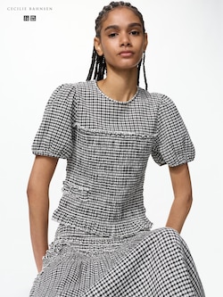 Shirring Volume Sleeve T-Shirt