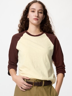 Slub Cotton Raglan T-shirt | Long Sleeve | Colour Block
