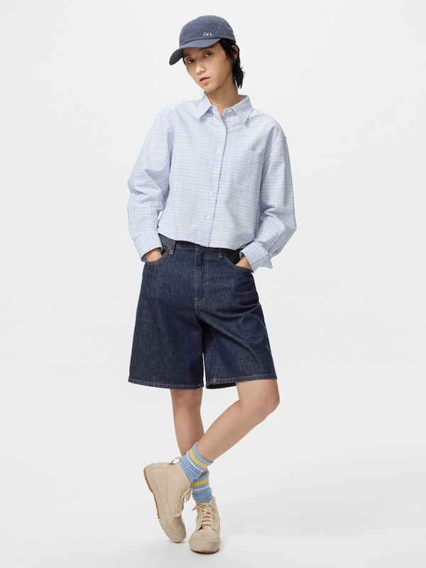 Oxford Boxy Shirt | Long Sleeve | Check