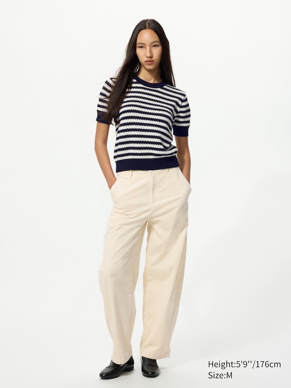 Cotton Sweater | Stripe | Short Sleeve