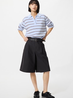 Jersey Pleated Long Shorts