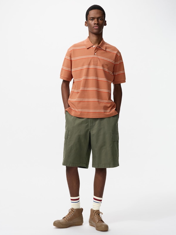 Dry Pique Striped Polo Shirt
