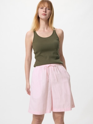 Linen Blend Easy Shorts | Stripe