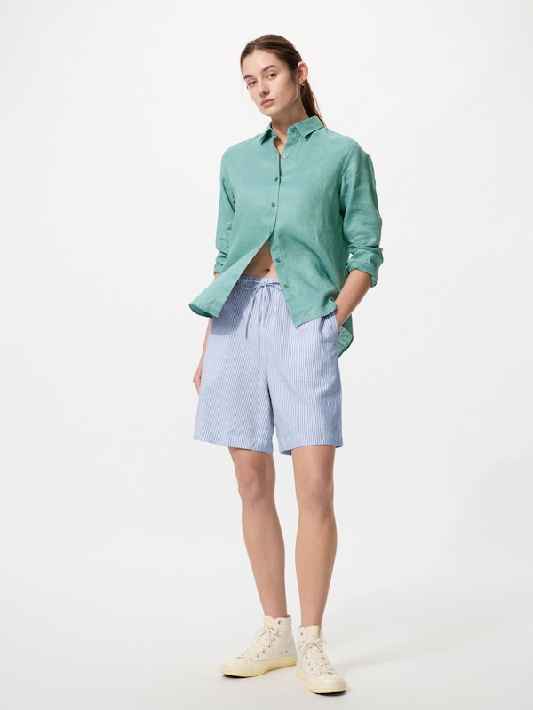 Linen Blend Easy Shorts | Stripe