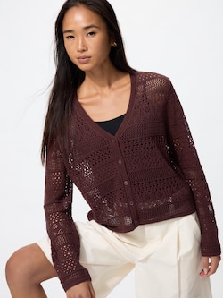 Crochet V Neck Cardigan