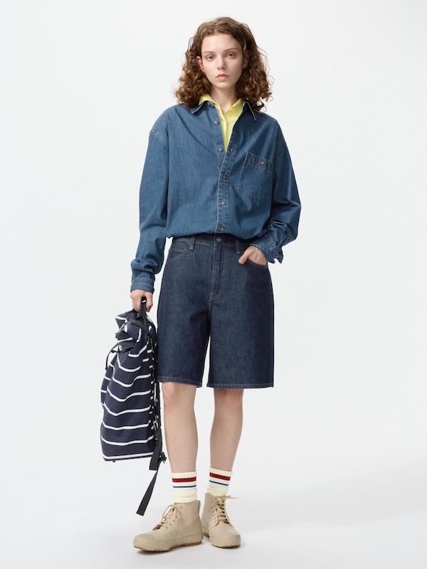 Light Denim Oversized Shirt Long Sleeve