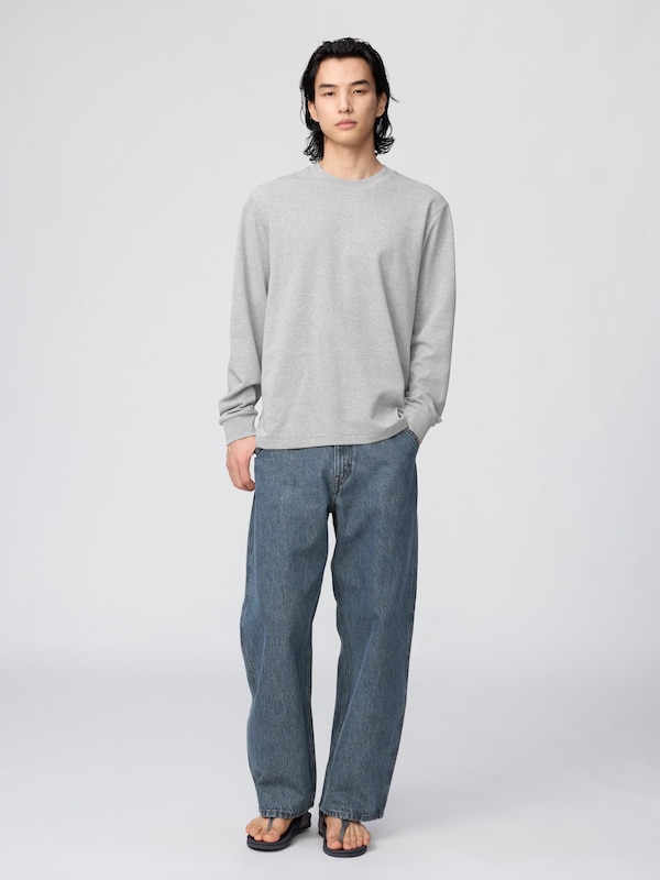 AIRism Cotton Long Sleeve Striped T-Shirt