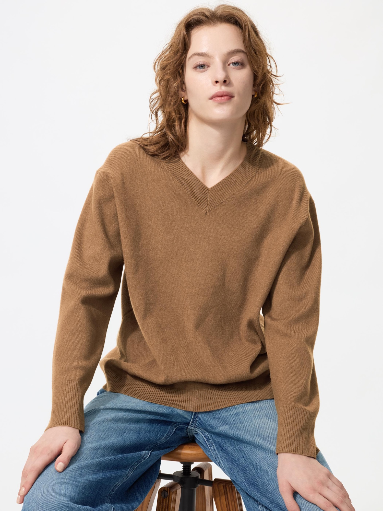 Washable Knit V Neck Sweater