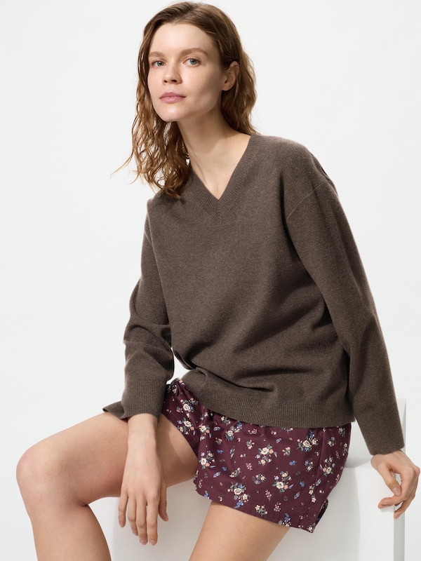 Washable Knit V Neck Sweater