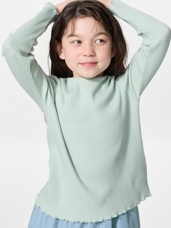 GIRLS Ribbed Crew Neck T-Shirt | Long Sleeve