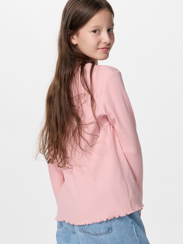 GIRLS Ribbed Crew Neck T-Shirt | Long Sleeve