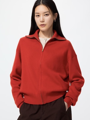 Smooth Cotton Full Zip Cardigan