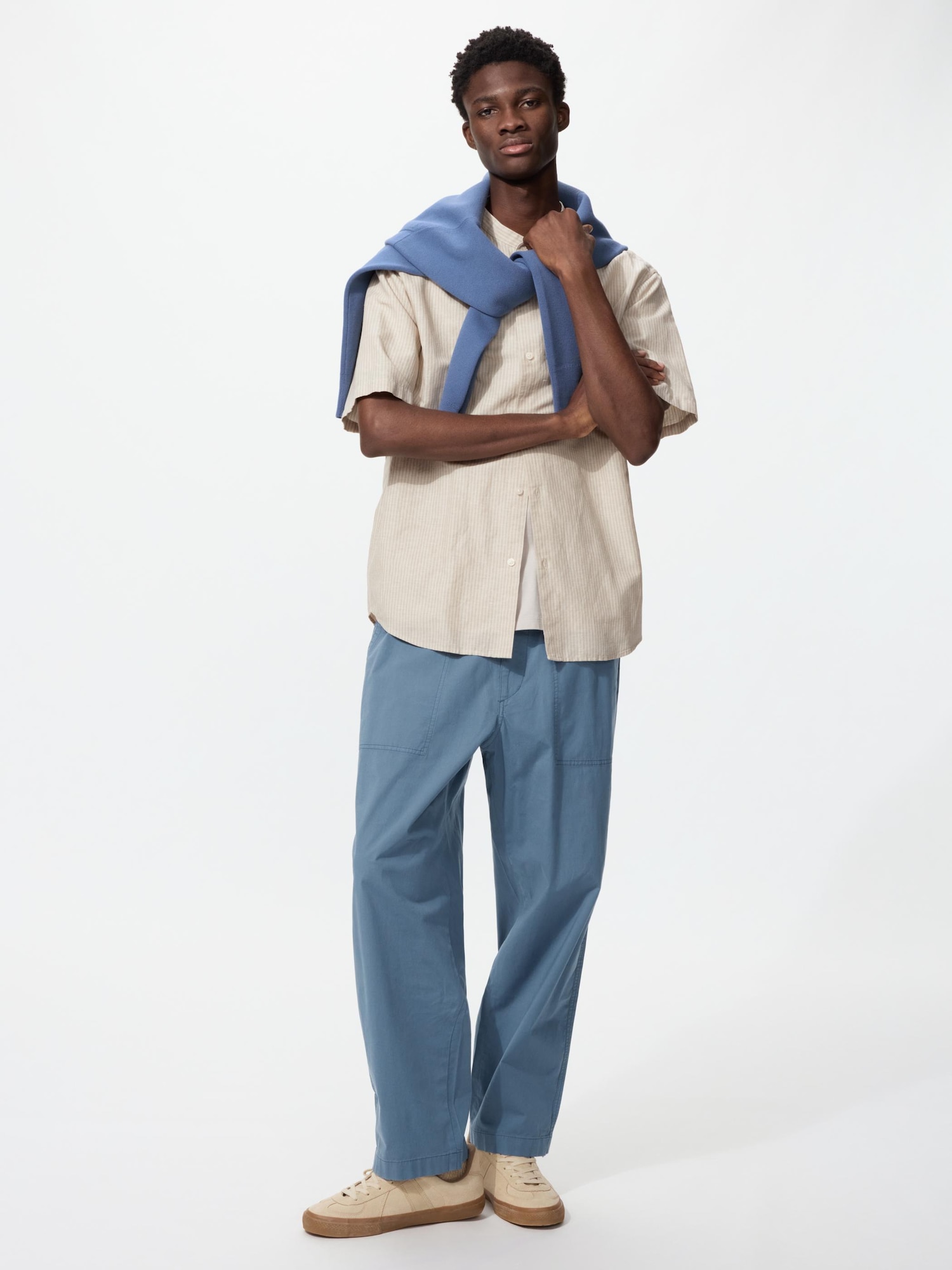 Men's Stretch Waist Ribbed Easy Pants | UNIQLO MY