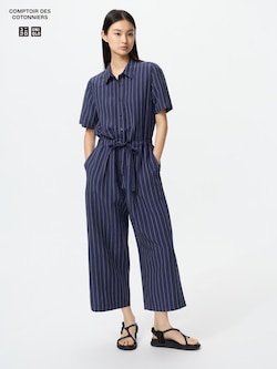 Linen Blend Jumpsuit | Stripe