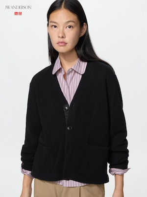 Lambswool V Neck Short Cardigan