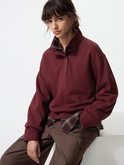 Button Up Sweat Pullover