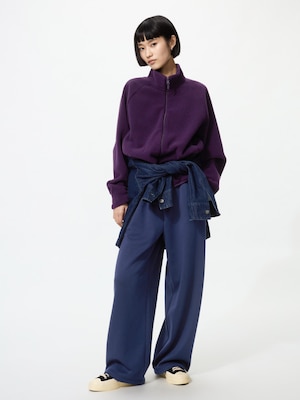 Warm Pile Lined Sweat Wide Pants