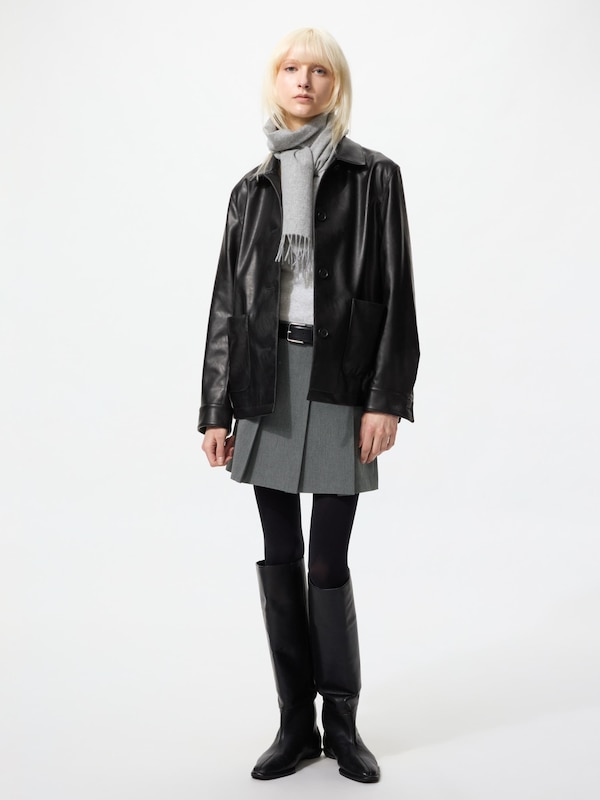 Coated Relaxed Shirt Jacket