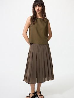 Chiffon Pleated Midi Skirt