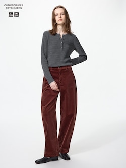 Corduroy Barrel Leg Pants