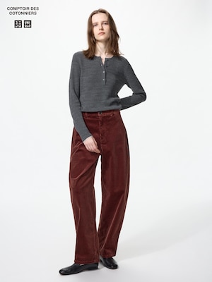 Corduroy Barrel Leg Pants