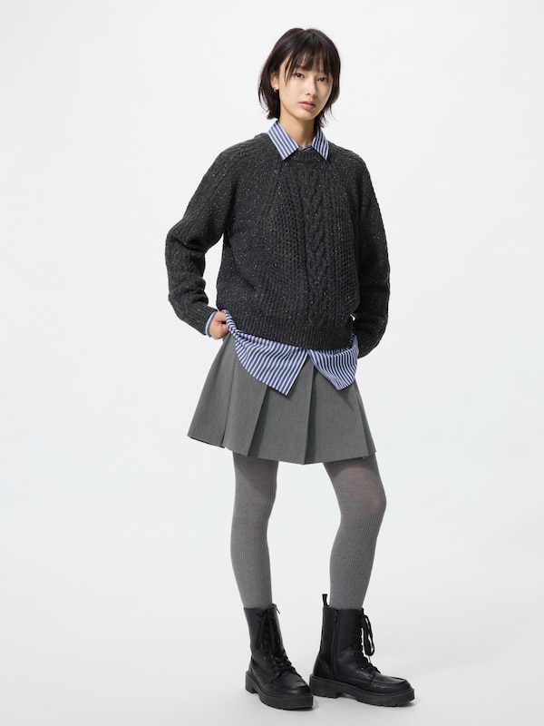 Low Gauge Cable Crew Neck Sweater