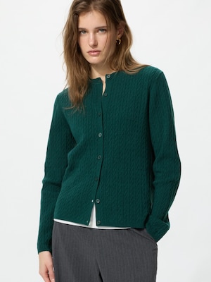 Mini Cable Crew Neck Cardigan