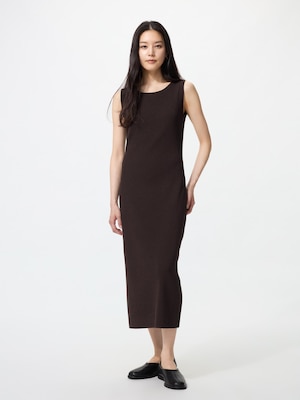 Washable Ribbed Knit Dress | Sleeveless
