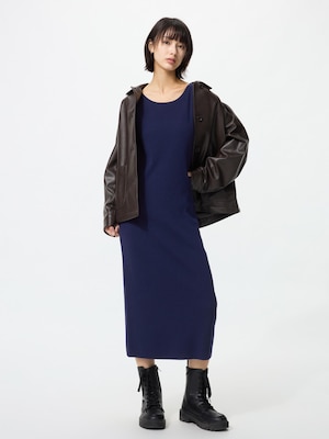 Washable Ribbed Knit Dress | Sleeveless