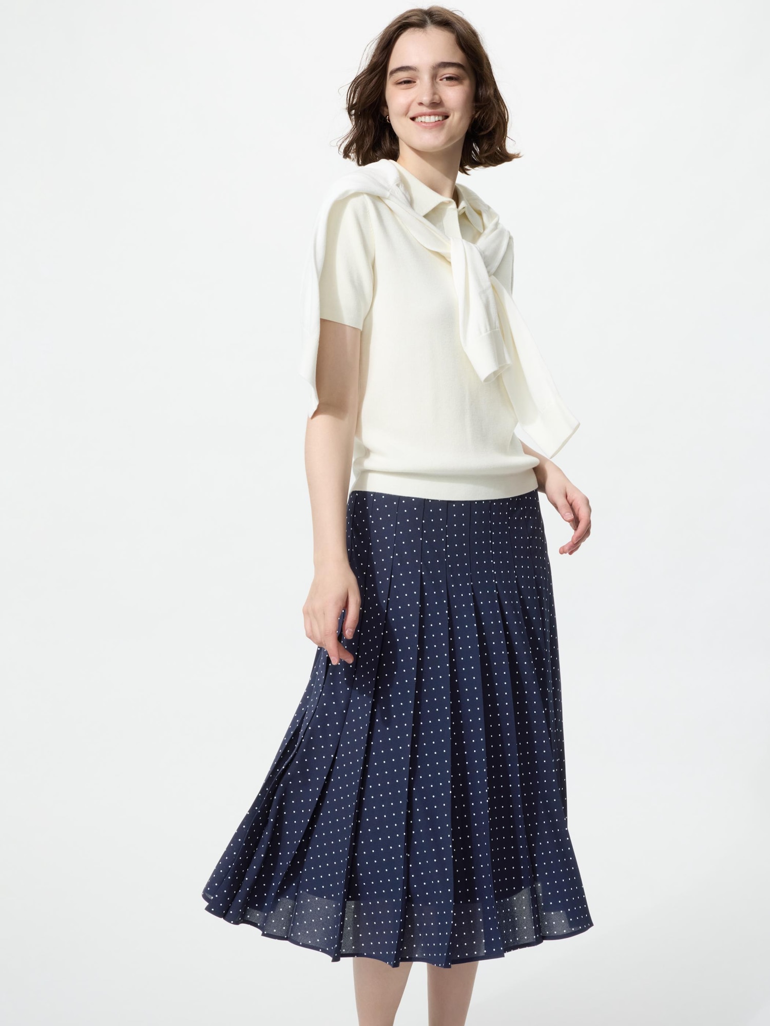 Chiffon Pleated Midi Skirt | Print