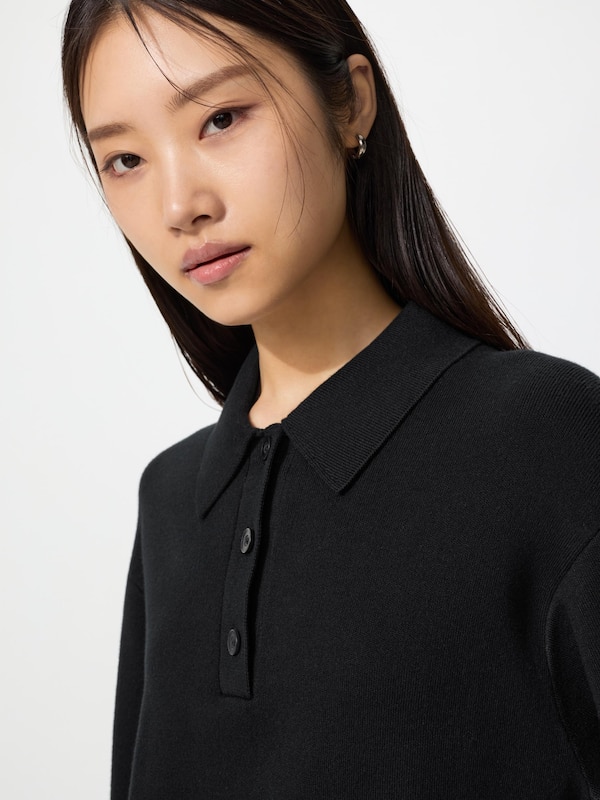 Smooth Cotton Polo Sweater