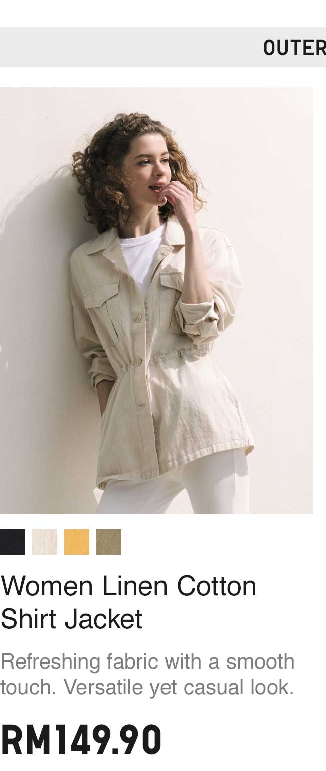 WOMEN LINEN COTTON SHIRT JACKET