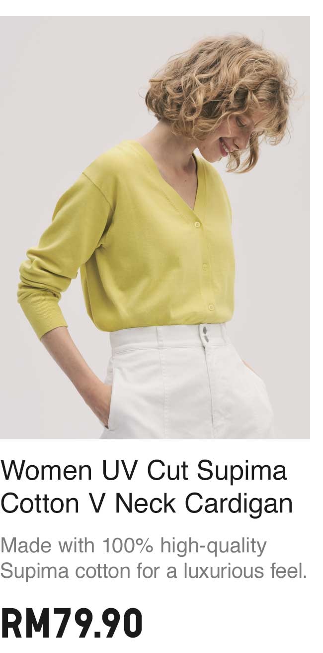 WOMEN UV CUT SUPIMA COTTON V NECK CARDIGAN