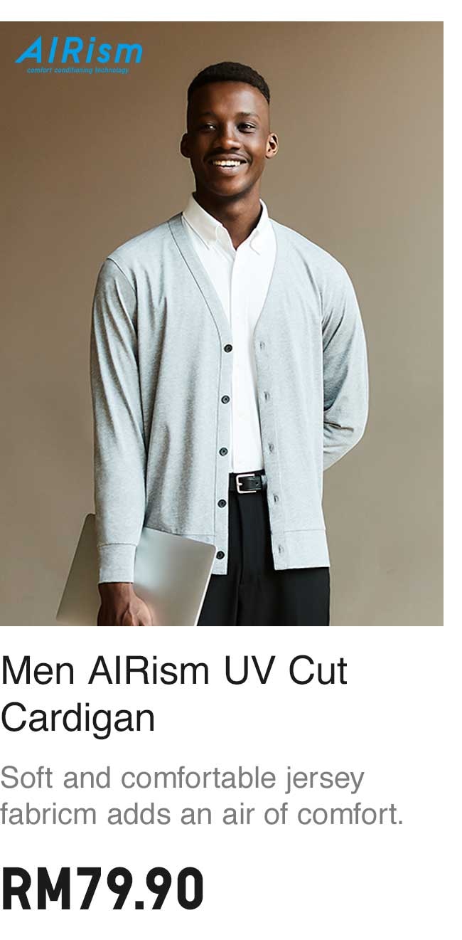 MEN AIRISM UV CUT CARDIGAN