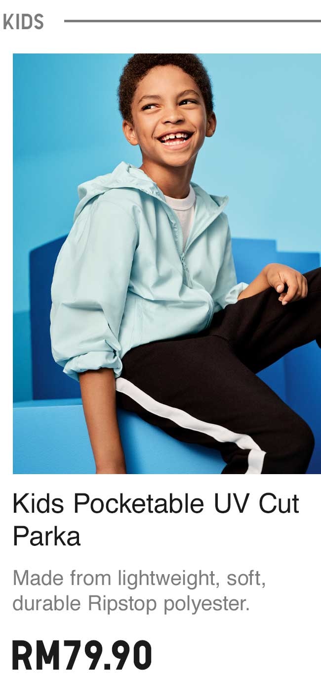 KIDS POCKETABLE UV CUT PARKA