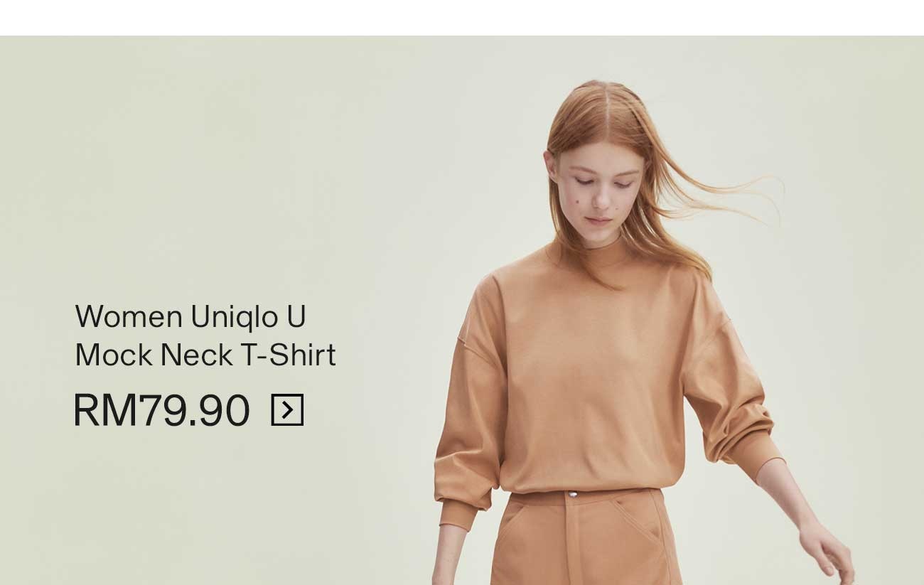 WOMEN UNIQLO U MOCK NECK T-SHIRT