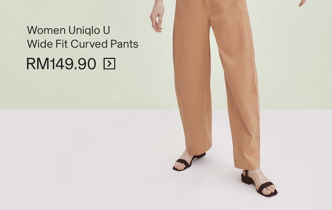 WOMEN UNIQLO U WIDE FIT CURVED PANTS