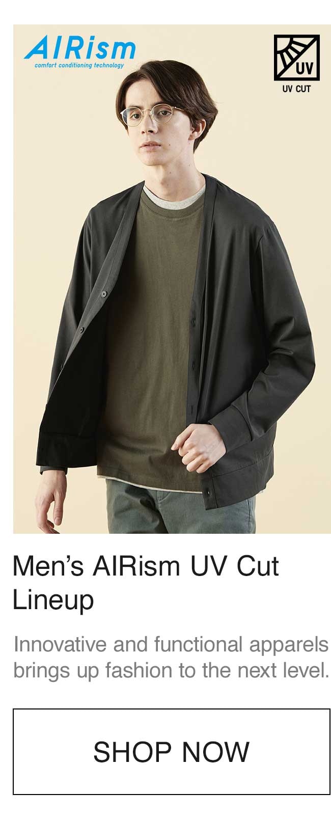 MEN'S AIRISM UV CUT LINEUP