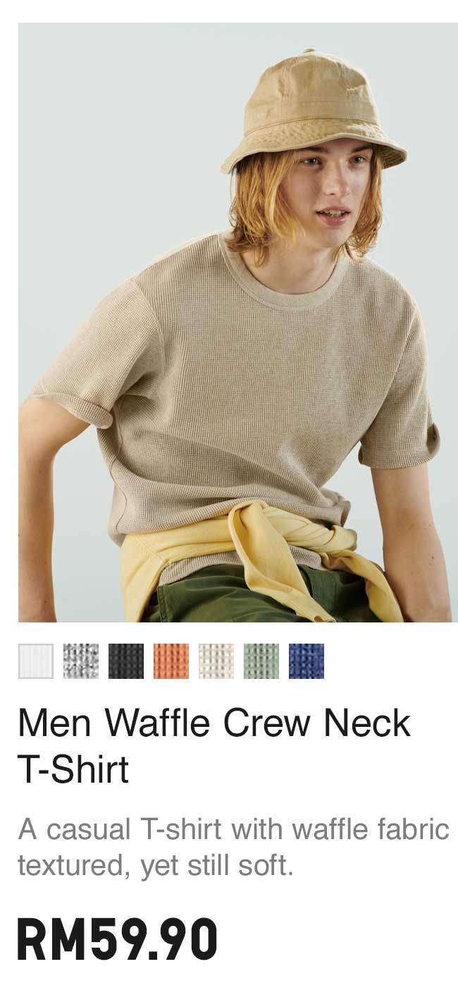 MEN WAFFLE CREW NECK T-SHIRT