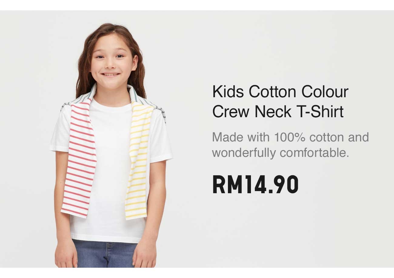 KIDS COTTON COLOUR CREW NECK T-SHIRT