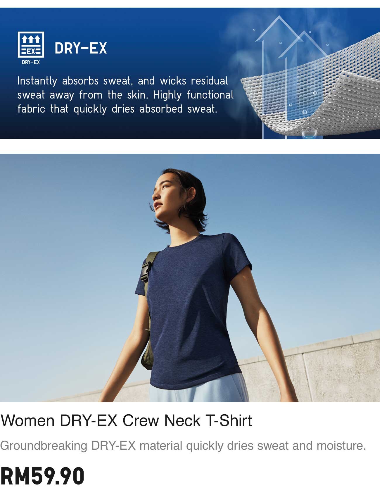 WOMEN DRY-EX CREW NECK T-SHIRT