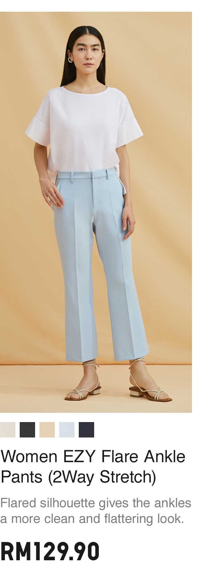 WOMEN EZY FLARE ANKLE PANTS (2WAY STRETCH)