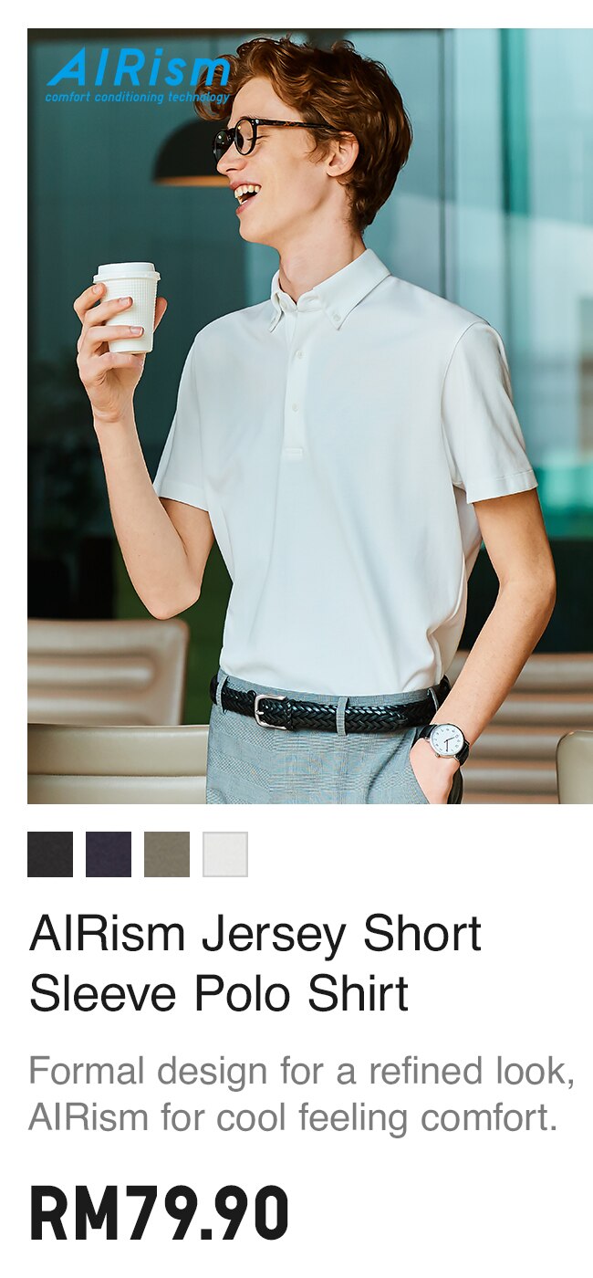 MEN AIRISM JERSEY SHORT SLEEVE POLO SHIRT