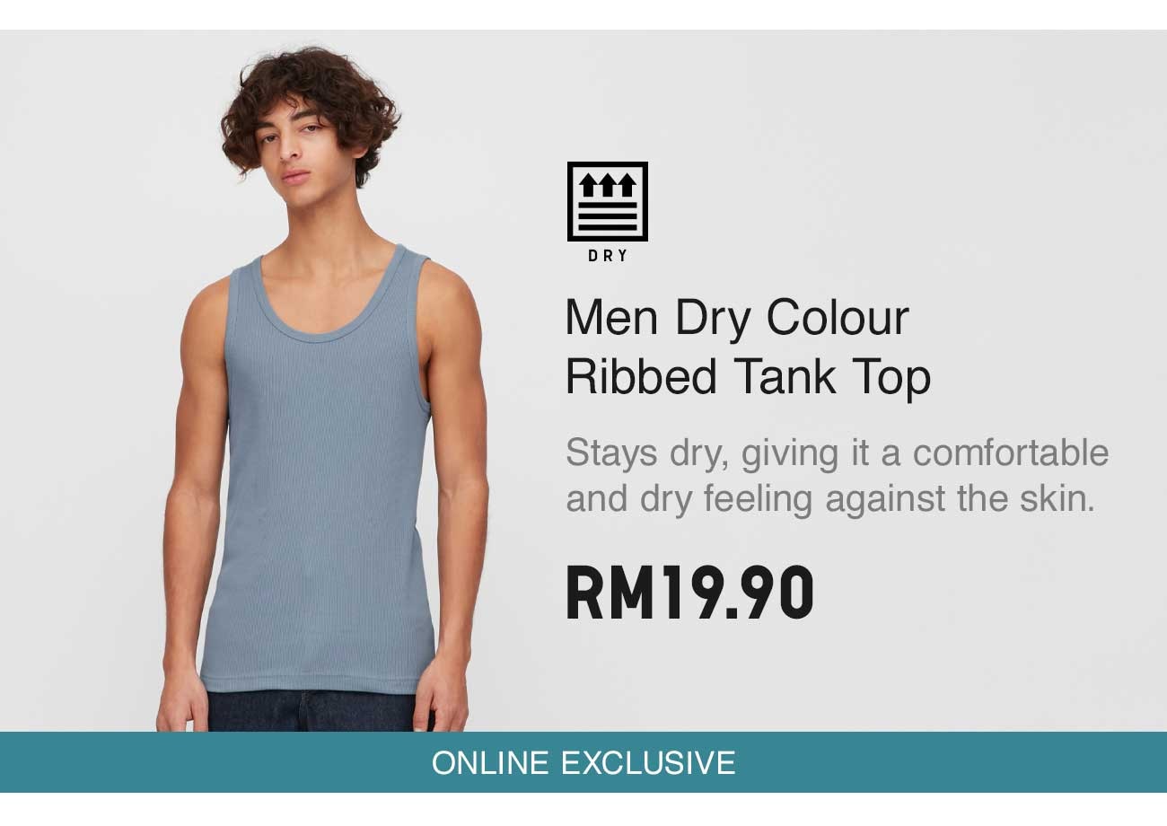 MEN DRY COLOUR RIBBED TANK TOP