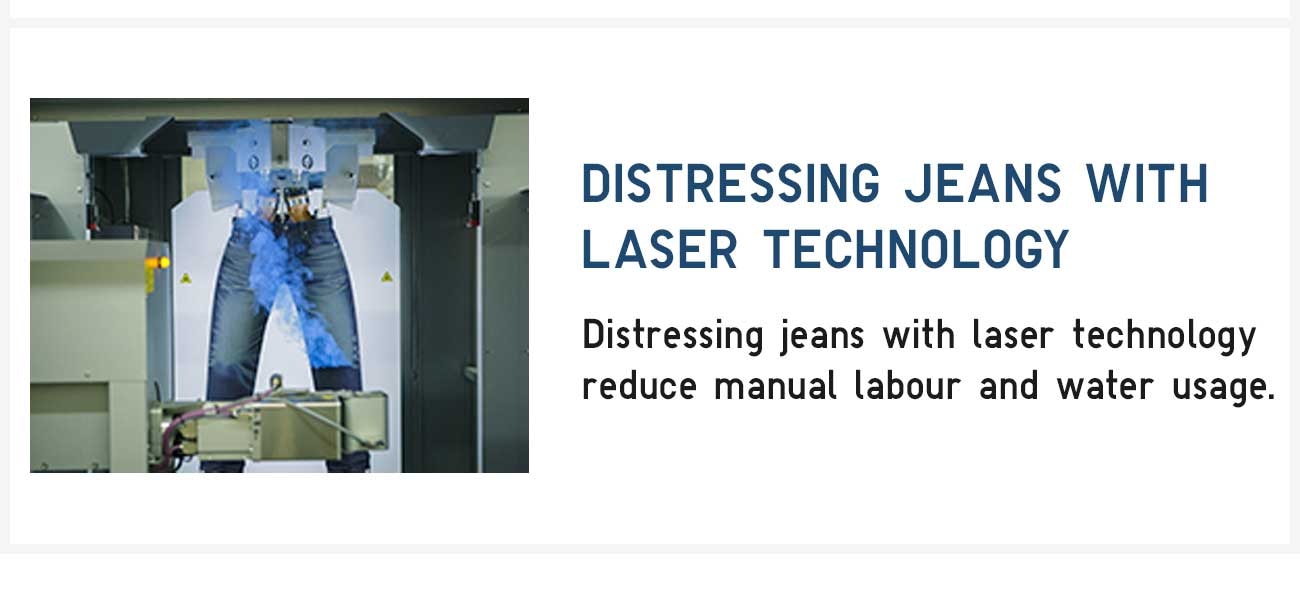 distressing jeans with laser technology