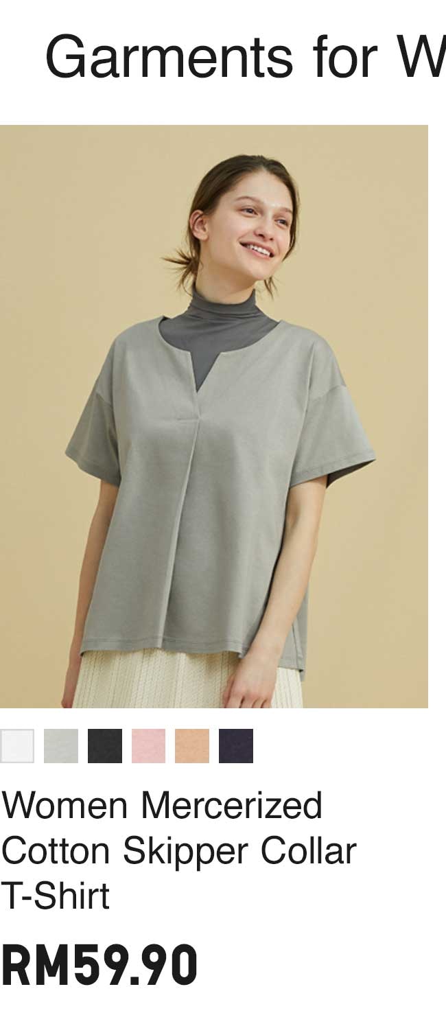 Women Mercerized Cotton Skipper Collar